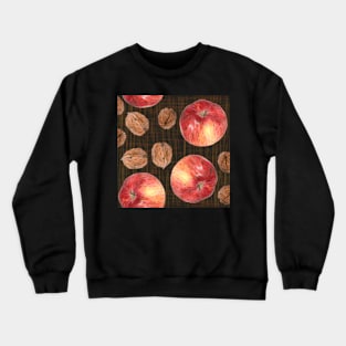 Autumn fruits: apples and walnuts dark Crewneck Sweatshirt